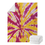 Red And Yellow Spider Tie Dye Print Blanket