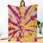 Red And Yellow Spider Tie Dye Print Blanket