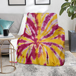 Red And Yellow Spider Tie Dye Print Blanket