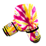 Red And Yellow Spider Tie Dye Print Boxing Gloves