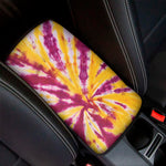 Red And Yellow Spider Tie Dye Print Car Center Console Cover