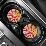 Red And Yellow Spider Tie Dye Print Car Coasters