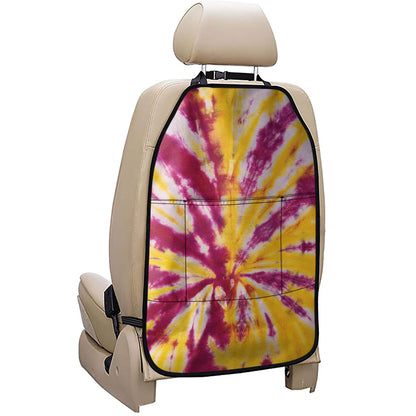 Red And Yellow Spider Tie Dye Print Car Seat Organizers