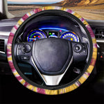 Red And Yellow Spider Tie Dye Print Car Steering Wheel Cover