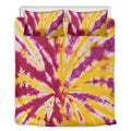 Red And Yellow Spider Tie Dye Print Duvet Cover Bedding Set