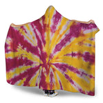 Red And Yellow Spider Tie Dye Print Hooded Blanket
