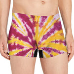 Red And Yellow Spider Tie Dye Print Men's Boxer Briefs