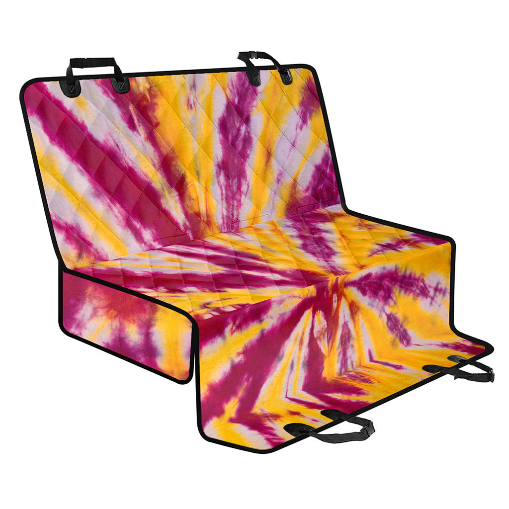 Red And Yellow Spider Tie Dye Print Pet Car Back Seat Cover