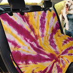 Red And Yellow Spider Tie Dye Print Pet Car Back Seat Cover