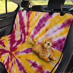 Red And Yellow Spider Tie Dye Print Pet Car Back Seat Cover