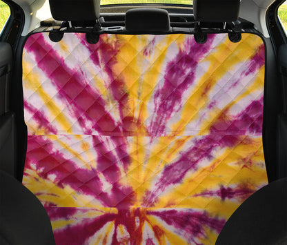 Red And Yellow Spider Tie Dye Print Pet Car Back Seat Cover