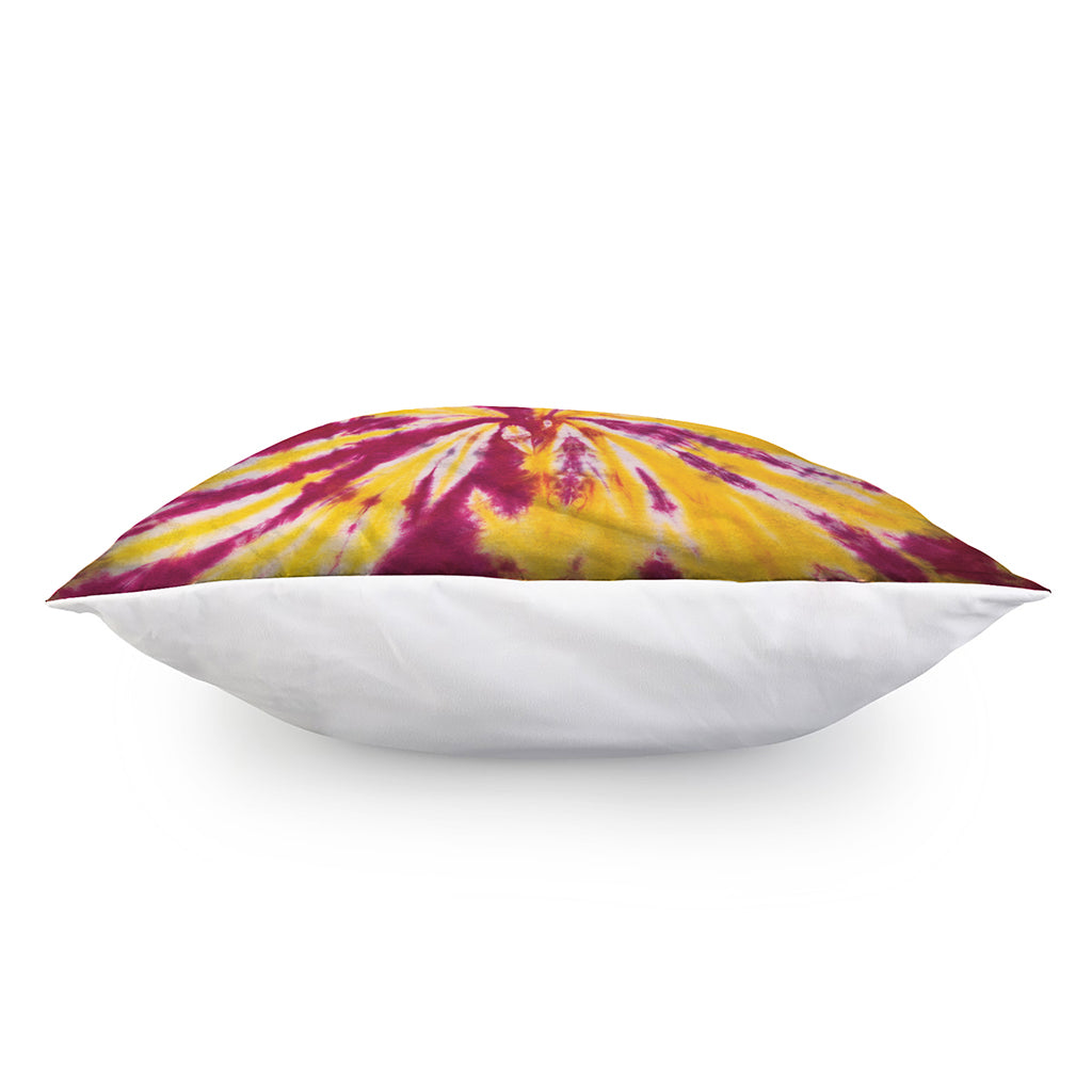 Red And Yellow Spider Tie Dye Print Pillow Cover