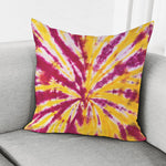 Red And Yellow Spider Tie Dye Print Pillow Cover