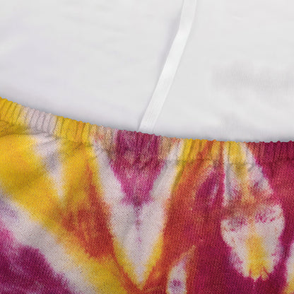 Red And Yellow Spider Tie Dye Print Sofa Cover