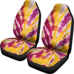 Red And Yellow Spider Tie Dye Print Universal Fit Car Seat Covers
