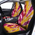 Red And Yellow Spider Tie Dye Print Universal Fit Car Seat Covers