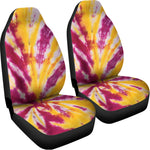 Red And Yellow Spider Tie Dye Print Universal Fit Car Seat Covers