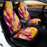 Red And Yellow Spider Tie Dye Print Universal Fit Car Seat Covers