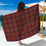 Red And Yellow Tartan Pattern Print Beach Sarong Wrap