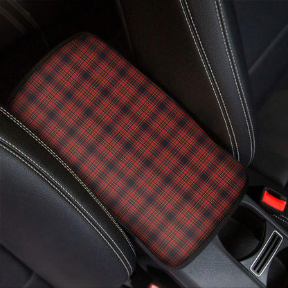 Red And Yellow Tartan Pattern Print Car Center Console Cover