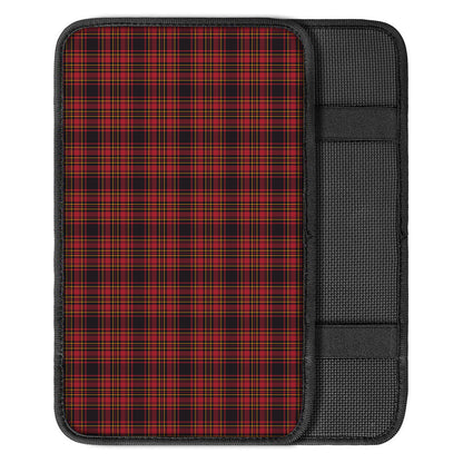 Red And Yellow Tartan Pattern Print Car Center Console Cover