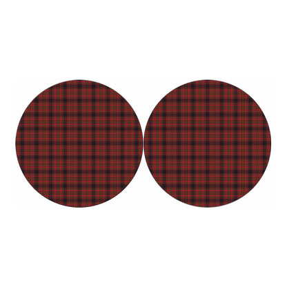 Red And Yellow Tartan Pattern Print Car Coasters