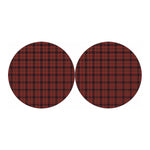 Red And Yellow Tartan Pattern Print Car Coasters