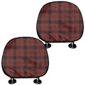 Red And Yellow Tartan Pattern Print Car Headrest Covers