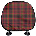 Red And Yellow Tartan Pattern Print Car Headrest Covers