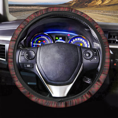 Red And Yellow Tartan Pattern Print Car Steering Wheel Cover