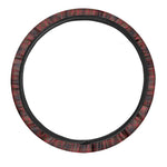 Red And Yellow Tartan Pattern Print Car Steering Wheel Cover