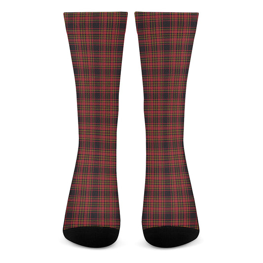 Red And Yellow Tartan Pattern Print Crew Socks