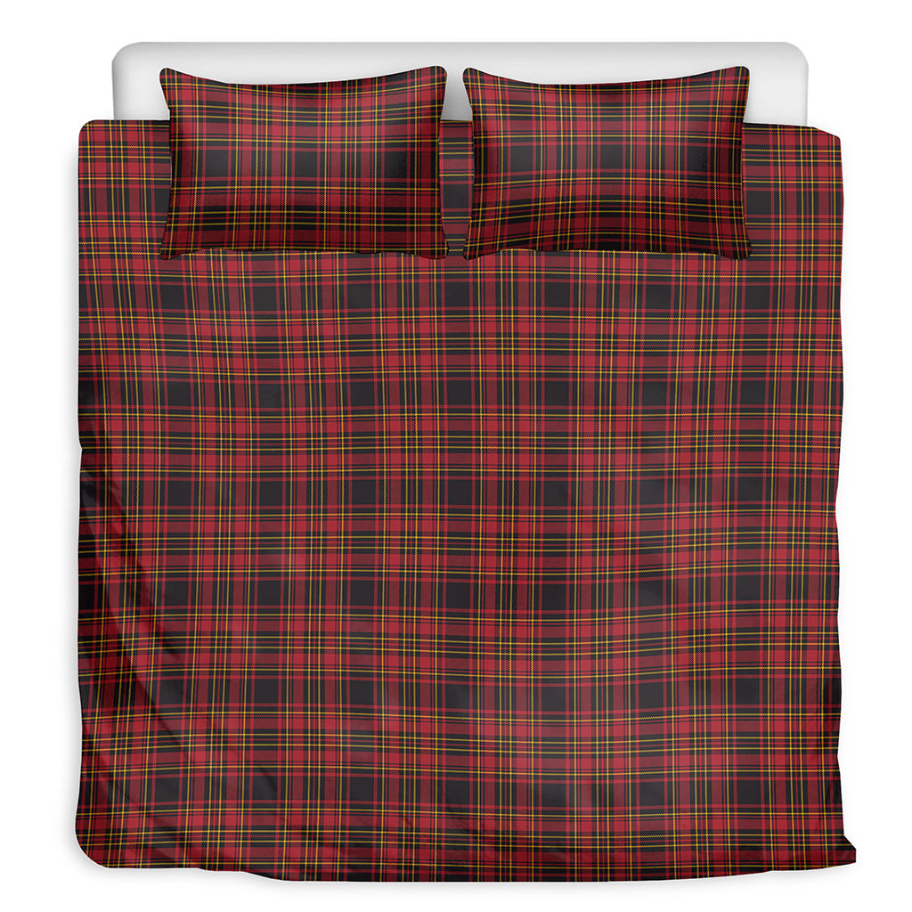 Red And Yellow Tartan Pattern Print Duvet Cover Bedding Set