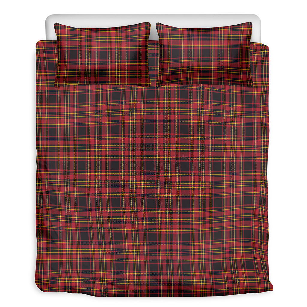 Red And Yellow Tartan Pattern Print Duvet Cover Bedding Set