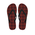 Red And Yellow Tartan Pattern Print Flip Flops