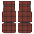 Red And Yellow Tartan Pattern Print Front and Back Car Floor Mats