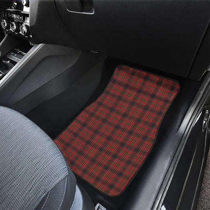 Red And Yellow Tartan Pattern Print Front and Back Car Floor Mats