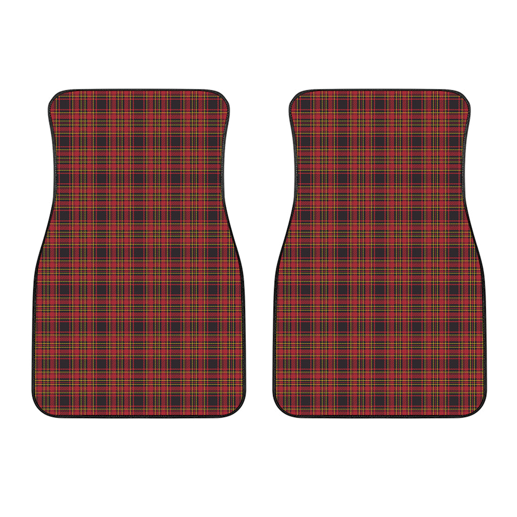 Red And Yellow Tartan Pattern Print Front Car Floor Mats