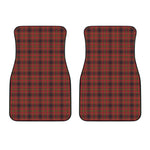 Red And Yellow Tartan Pattern Print Front Car Floor Mats