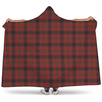 Red And Yellow Tartan Pattern Print Hooded Blanket