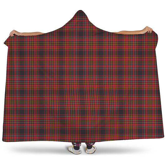 Red And Yellow Tartan Pattern Print Hooded Blanket