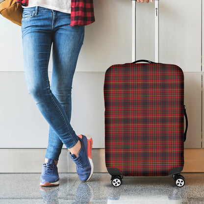 Red And Yellow Tartan Pattern Print Luggage Cover