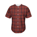 Red And Yellow Tartan Pattern Print Men's Baseball Jersey