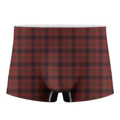 Red And Yellow Tartan Pattern Print Men's Boxer Briefs