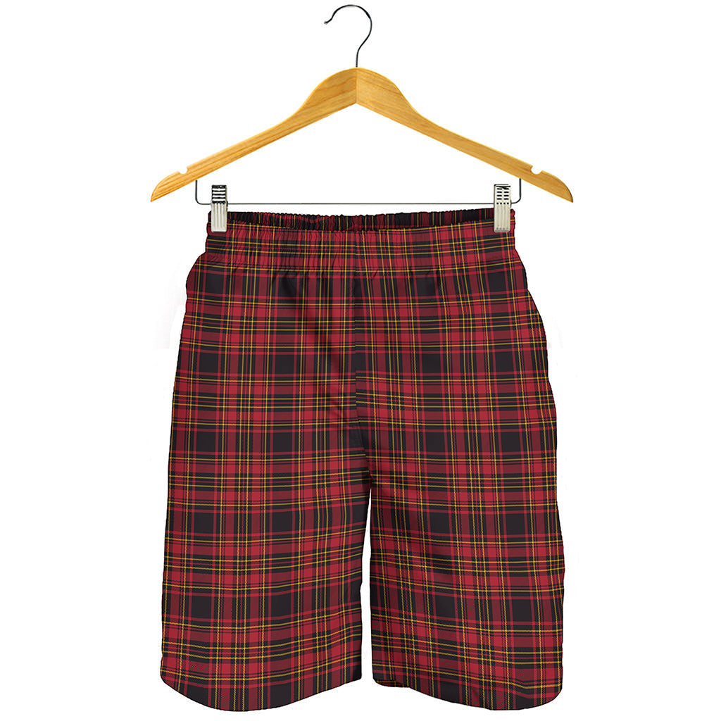 Red And Yellow Tartan Pattern Print Men's Shorts