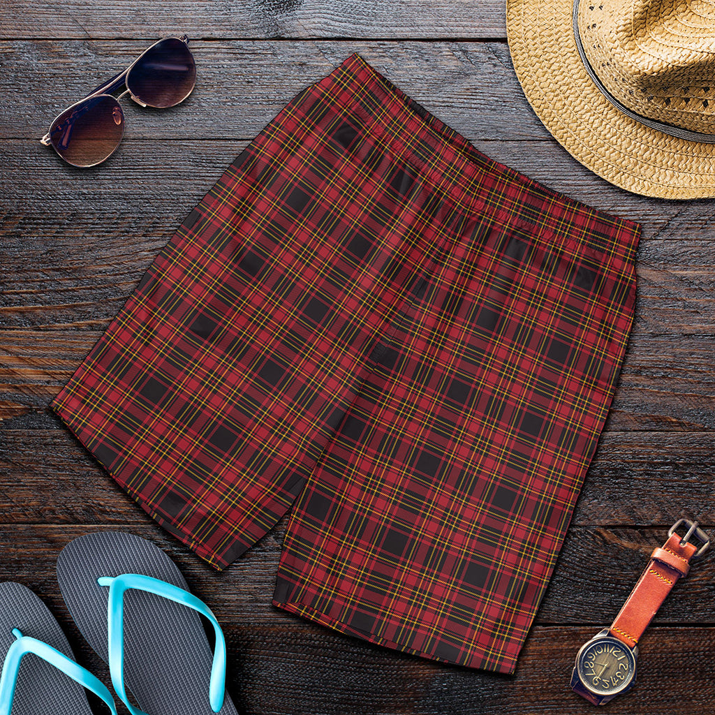 Red And Yellow Tartan Pattern Print Men's Shorts