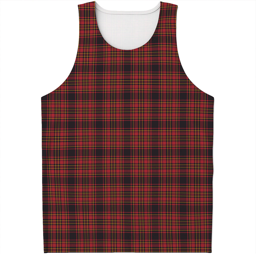 Red And Yellow Tartan Pattern Print Men's Tank Top