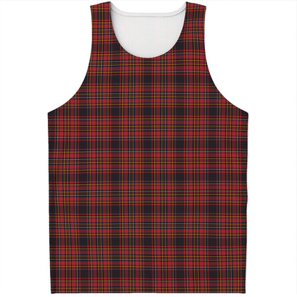 Red And Yellow Tartan Pattern Print Men's Tank Top
