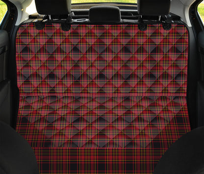 Red And Yellow Tartan Pattern Print Pet Car Back Seat Cover