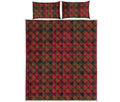 Red And Yellow Tartan Pattern Print Quilt Bed Set